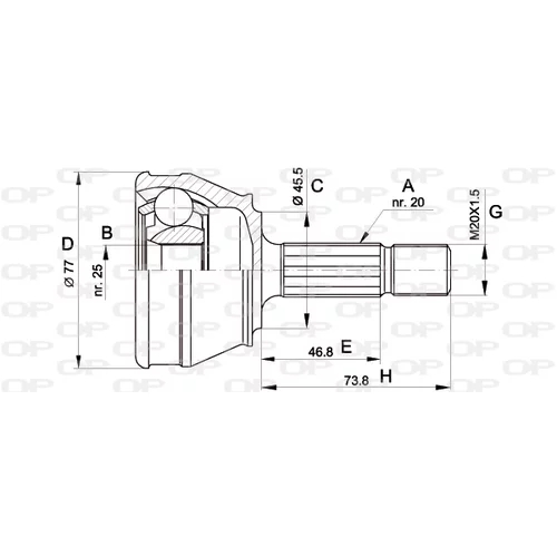 Sada kĺbov hnacieho hriadeľa CVJ5031.10 (OPEN PARTS)