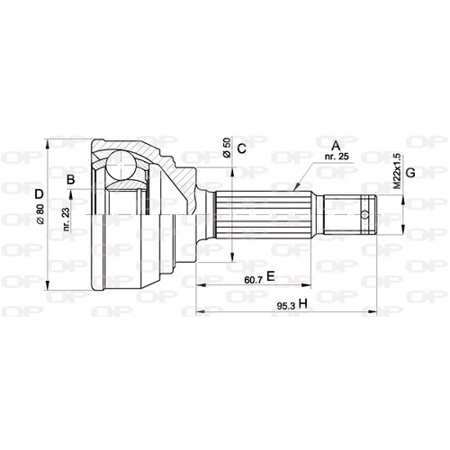 Sada kĺbov hnacieho hriadeľa OPEN PARTS CVJ5103.10