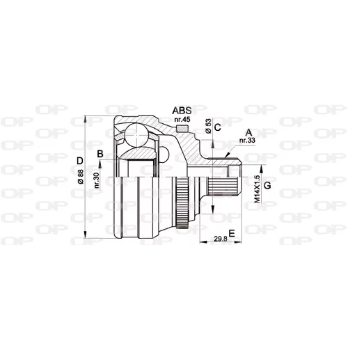 Sada kĺbov hnacieho hriadeľa OPEN PARTS CVJ5304.10