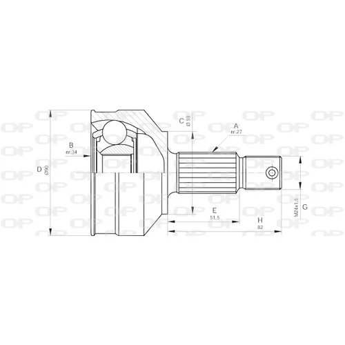 Sada kĺbov hnacieho hriadeľa OPEN PARTS CVJ5459.10