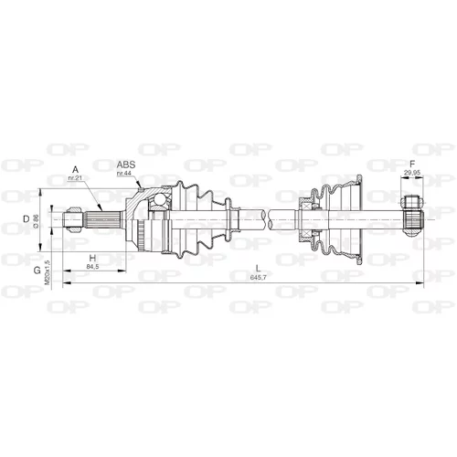 Hnací hriadeľ OPEN PARTS DRS6100.00