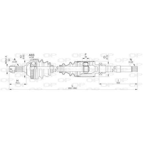 Hnací hriadeľ OPEN PARTS DRS6271.00