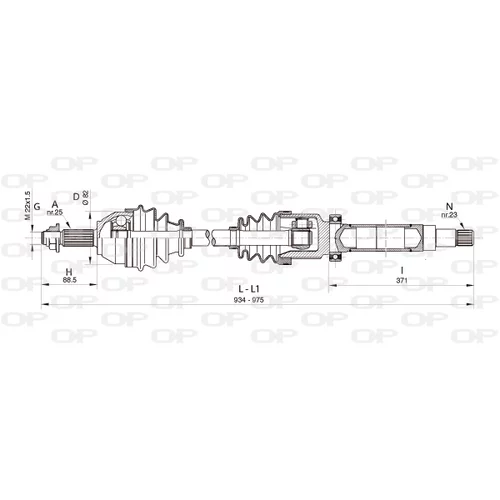 Hnací hriadeľ OPEN PARTS DRS6322.00