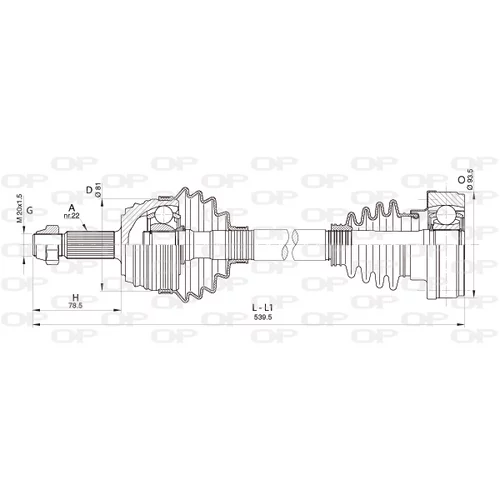 Hnací hriadeľ OPEN PARTS DRS6338.00