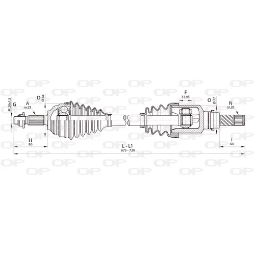 Hnací hriadeľ OPEN PARTS DRS6345.00