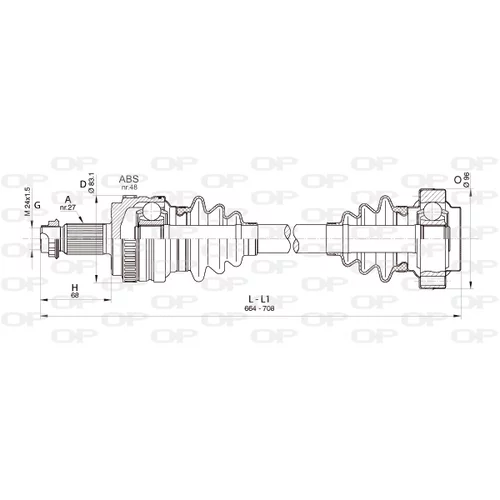 Hnací hriadeľ OPEN PARTS DRS6359.00