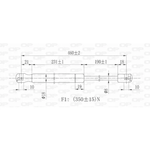 Pneumatická pružina, Batožinový/nákladný priestor OPEN PARTS GSR6040.00 - obr. 1