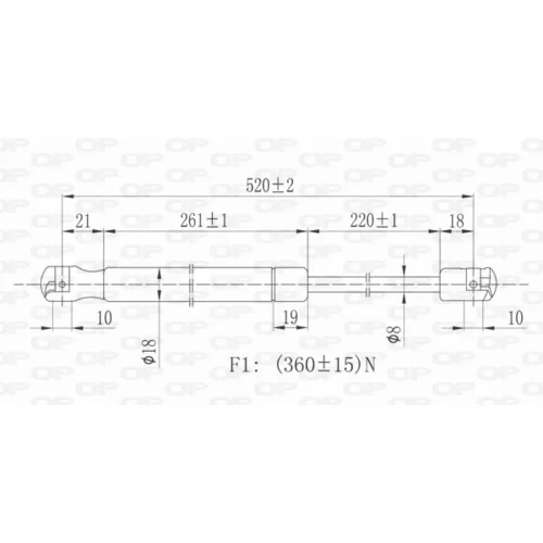 Pneumatická pružina, Batožinový/nákladný priestor OPEN PARTS GSR6063.00 - obr. 1