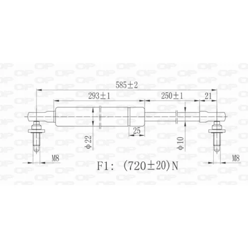 Pneumatická pružina, Batožinový/nákladný priestor OPEN PARTS GSR6088.00 - obr. 1