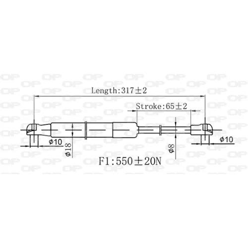 Plynová vzpera pre zadné sklo OPEN PARTS GSR6552.00