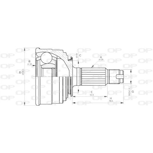 Sada kĺbov hnacieho hriadeľa OPEN PARTS CVJ5041.10