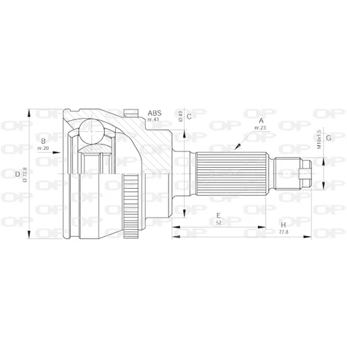 Sada kĺbov hnacieho hriadeľa OPEN PARTS CVJ5381.10