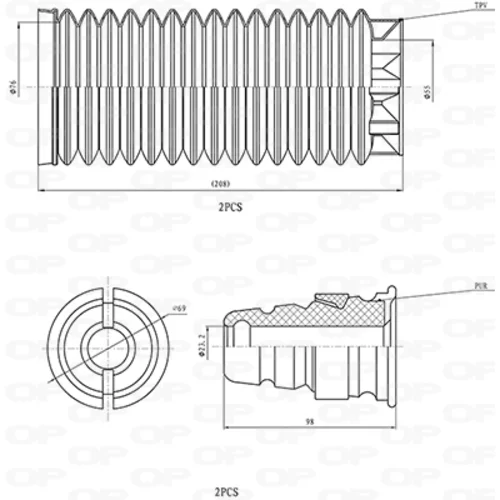 Ochranná sada tlmiča proti prachu OPEN PARTS DCK5123.04