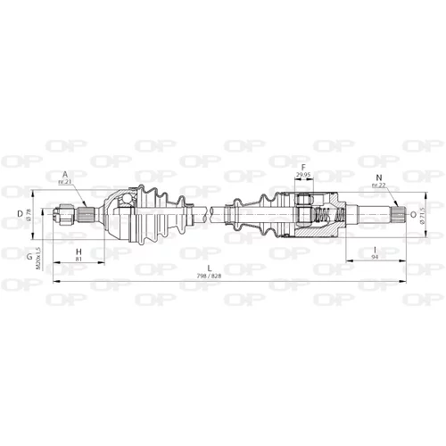 Hnací hriadeľ OPEN PARTS DRS6001.00