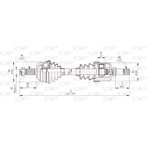 Hnací hriadeľ OPEN PARTS DRS6050.00