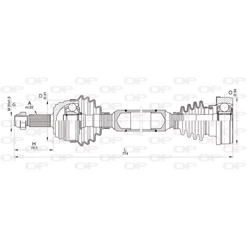 Hnací hriadeľ OPEN PARTS DRS6349.00