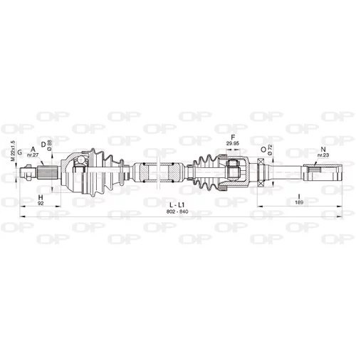 Hnací hriadeľ OPEN PARTS DRS6353.00