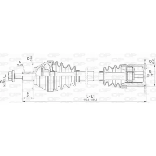 Hnací hriadeľ OPEN PARTS DRS6415.00