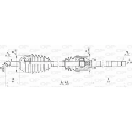 Hnací hriadeľ OPEN PARTS DRS6432.00