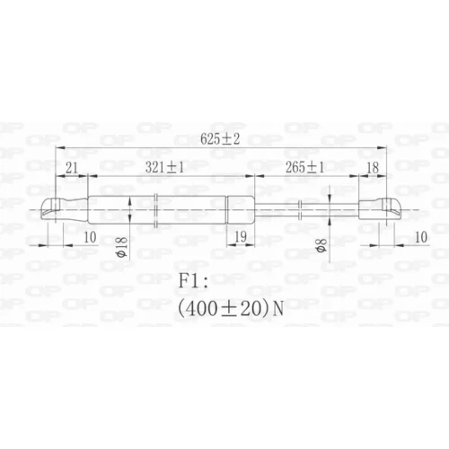 Pneumatická pružina, Batožinový/nákladný priestor OPEN PARTS GSR6314.00 - obr. 1