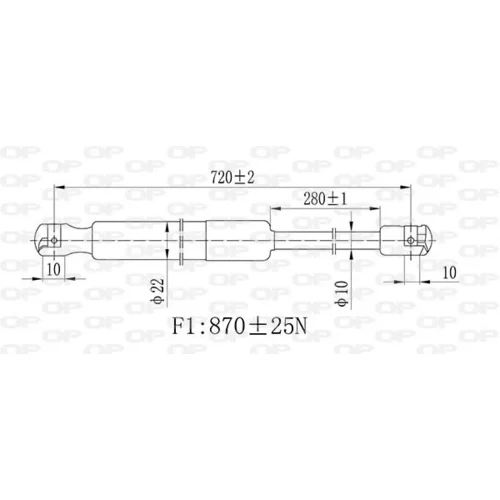 Pneumatická pružina, Batožinový/nákladný priestor OPEN PARTS GSR6494.00 - obr. 1