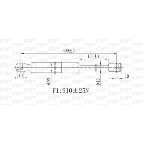 Pneumatická pružina, Batožinový/nákladný priestor OPEN PARTS GSR6510.00 - obr. 1