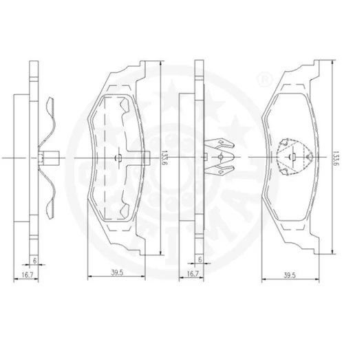 Sada brzdových platničiek kotúčovej brzdy OPTIMAL 9934 - obr. 2