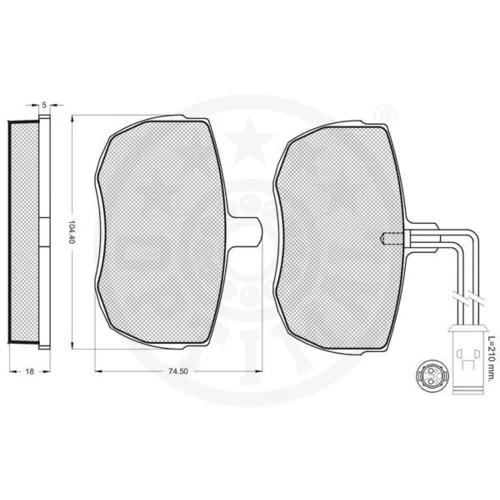 Sada brzdových platničiek kotúčovej brzdy OPTIMAL 9425 - obr. 2