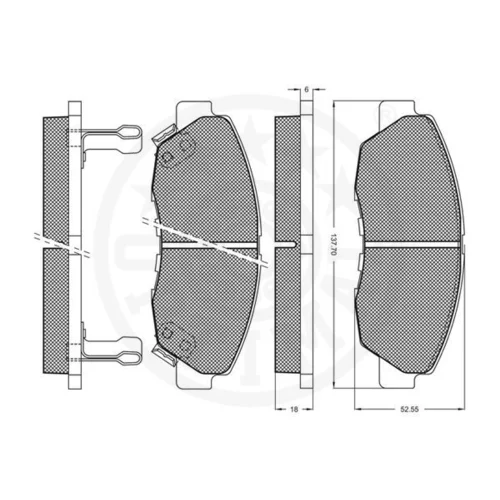 Sada brzdových platničiek kotúčovej brzdy OPTIMAL 9653 - obr. 2