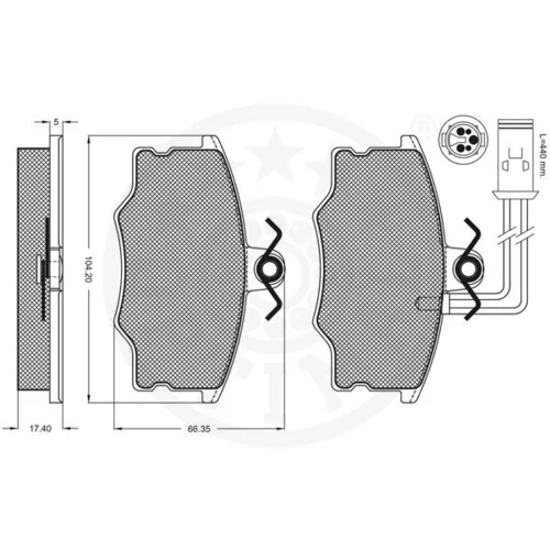 Sada brzdových platničiek kotúčovej brzdy OPTIMAL 9702 - obr. 2