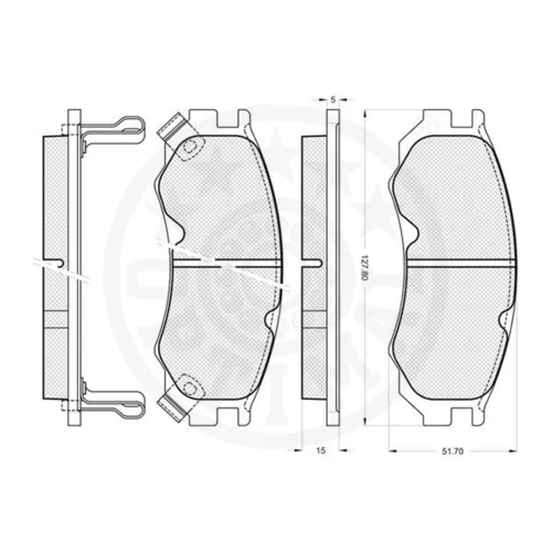 Sada brzdových platničiek kotúčovej brzdy OPTIMAL 9777 - obr. 2