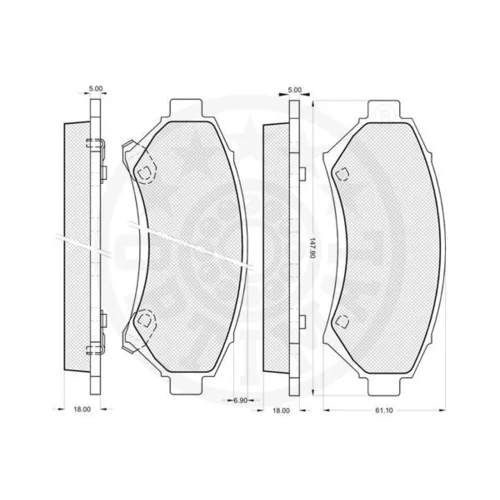 Sada brzdových platničiek kotúčovej brzdy OPTIMAL 10190 - obr. 2