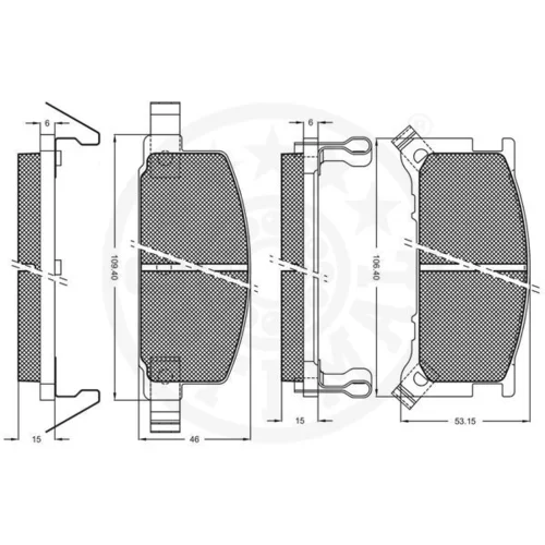 Sada brzdových platničiek kotúčovej brzdy OPTIMAL 9393 - obr. 2