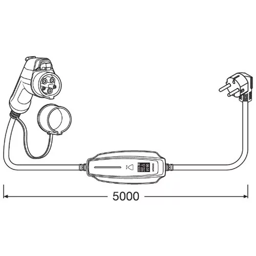 Nabíjací / napájací kábel 5m Typ 1 IP65 IK10 6-16A pre elektromobil OSRAM - obr. 1