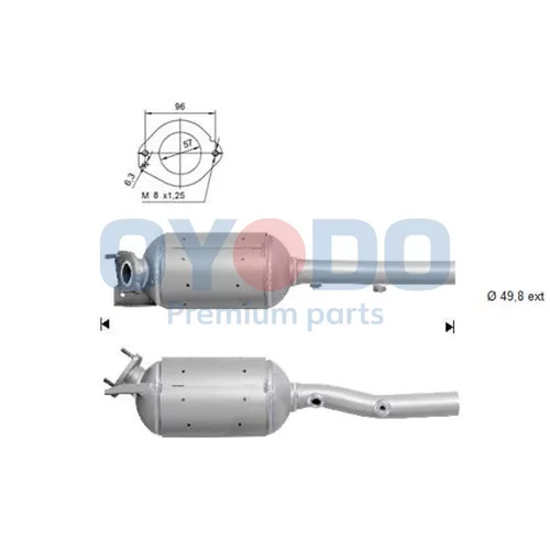 Filter sadzí/pevných častíc výfukového systému Oyodo 20N0038-OYO