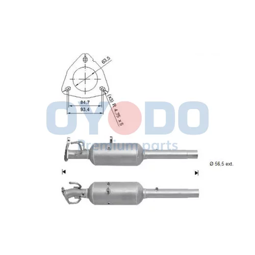 Filter sadzí/pevných častíc výfukového systému Oyodo 20N0139-OYO