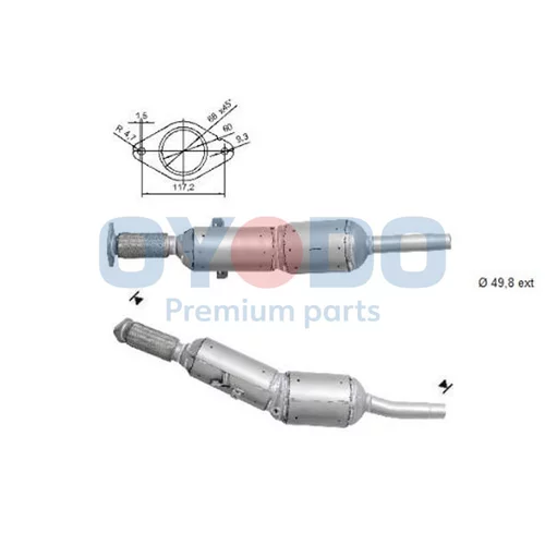Filter sadzí/pevných častíc výfukového systému Oyodo 20N0016-OYO