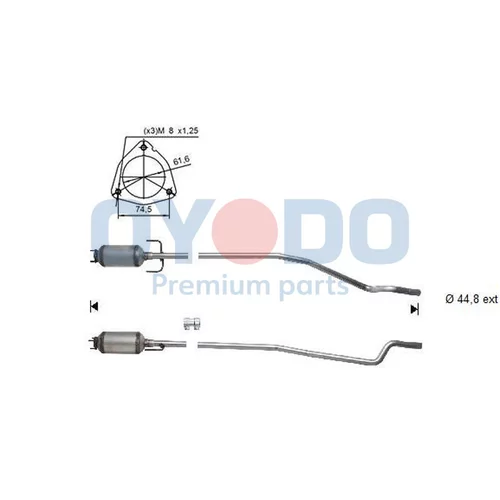 Filter sadzí/pevných častíc výfukového systému Oyodo 20N0043-OYO