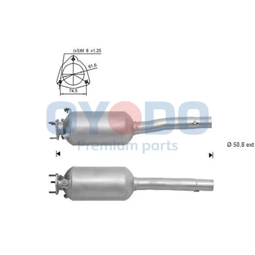 Filter sadzí/pevných častíc výfukového systému Oyodo 20N0074-OYO