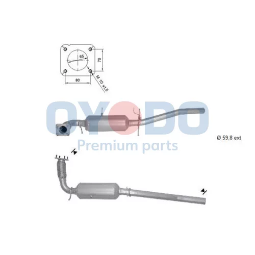 Filter sadzí/pevných častíc výfukového systému Oyodo 20N0073-OYO