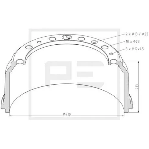 Brzdový bubon PE Automotive 036.404-00A