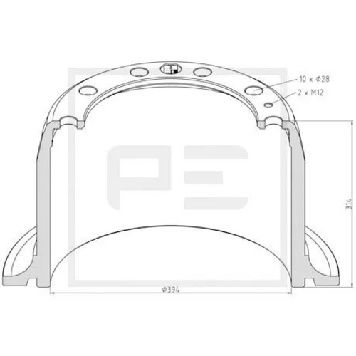 Brzdový bubon PE Automotive 146.046-00A