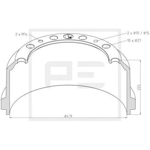 Brzdový bubon PE Automotive 196.005-00A