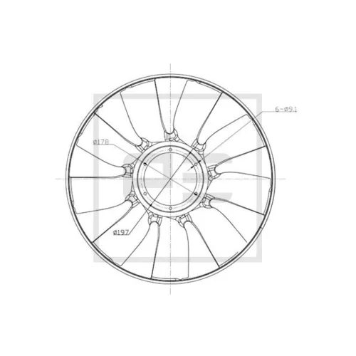 Koleso ventilátora chladenia motora PE Automotive 020.211-00A