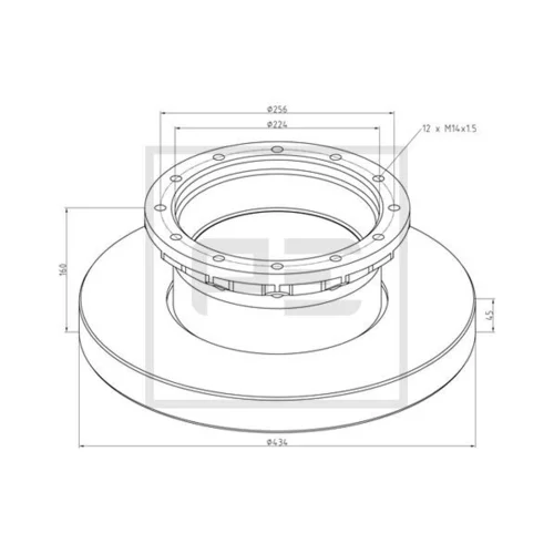 Brzdový kotúč PE Automotive 256.100-00A