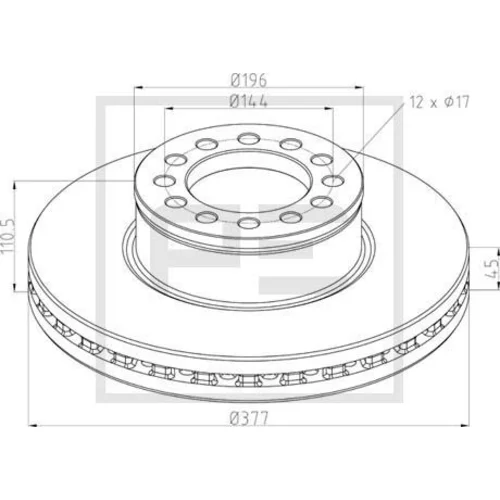 Brzdový kotúč PE Automotive 036.144-00A