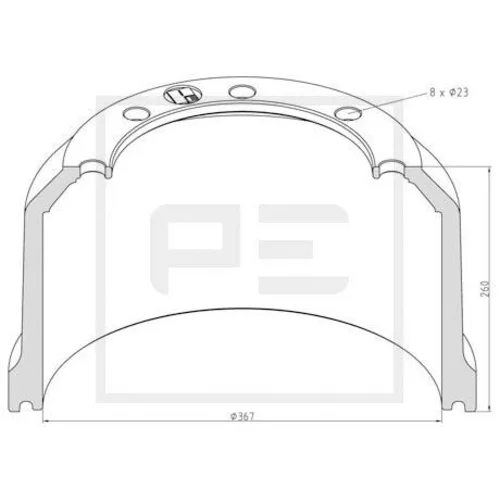 Brzdový bubon PE Automotive 066.441-00A