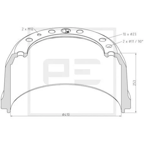 Brzdový bubon PE Automotive 446.000-00A