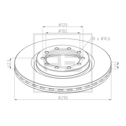 Brzdový kotúč PE Automotive 256.102-00A