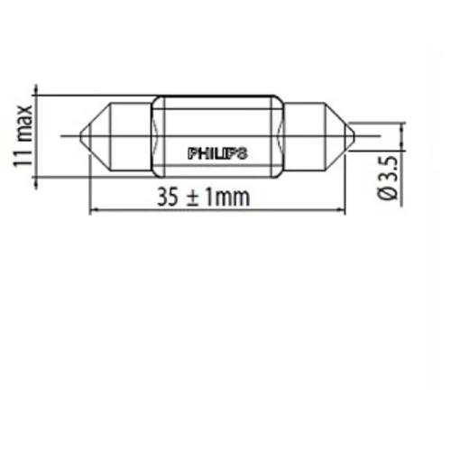 Žiarovka osvetlenia poznávacej značky PHILIPS 11854CU70X1 - obr. 2